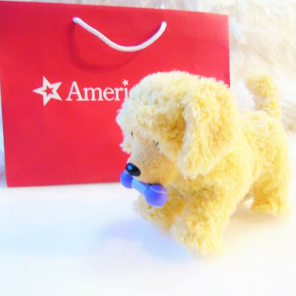 American Girl Doll Poseable APRICOT POODLE DOG Plush Pet Toy Magnetic Bone BAg! - Picture 9 of 11